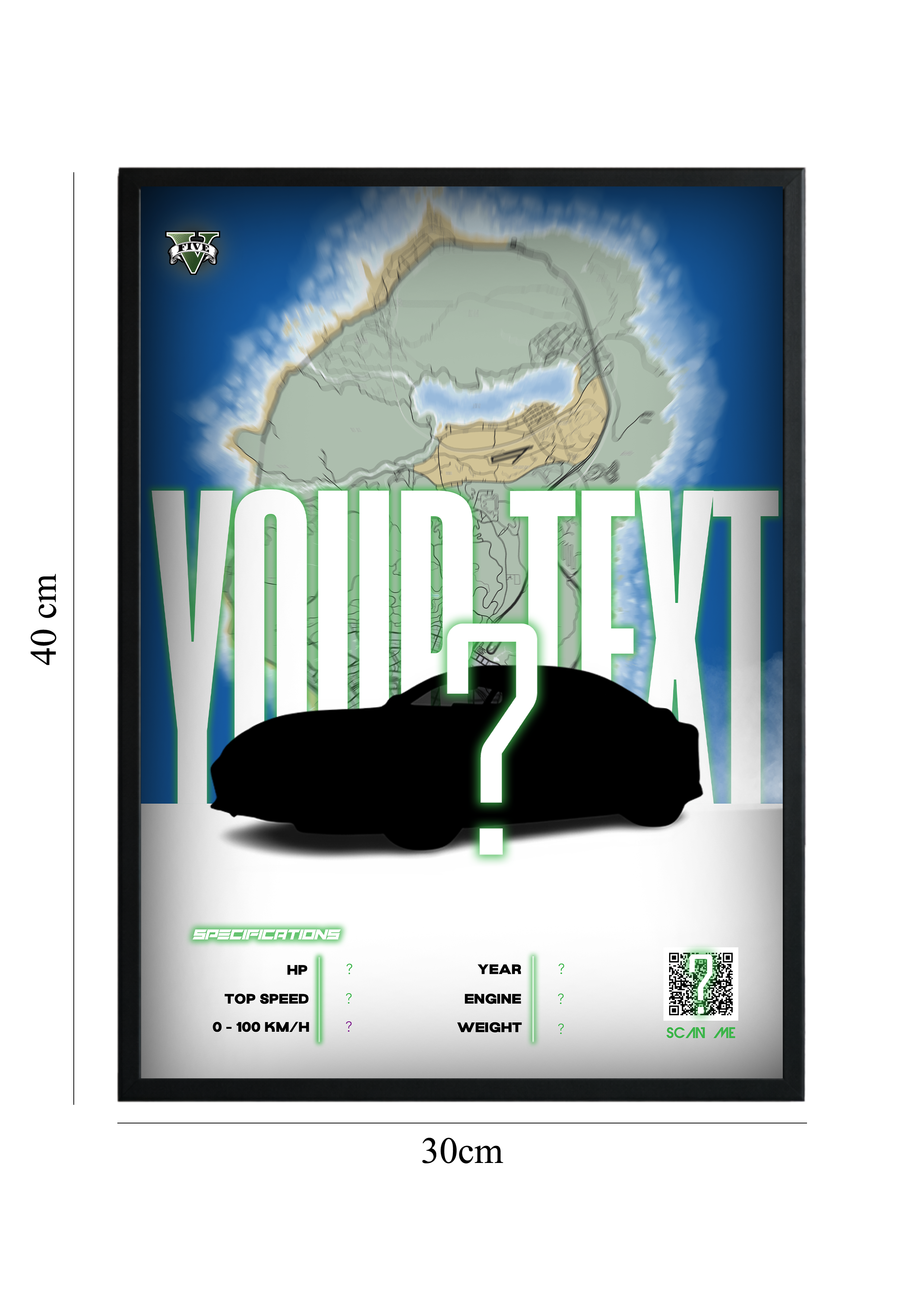 Tablou Personalizat Auto – GTA Edition (Cod QR)