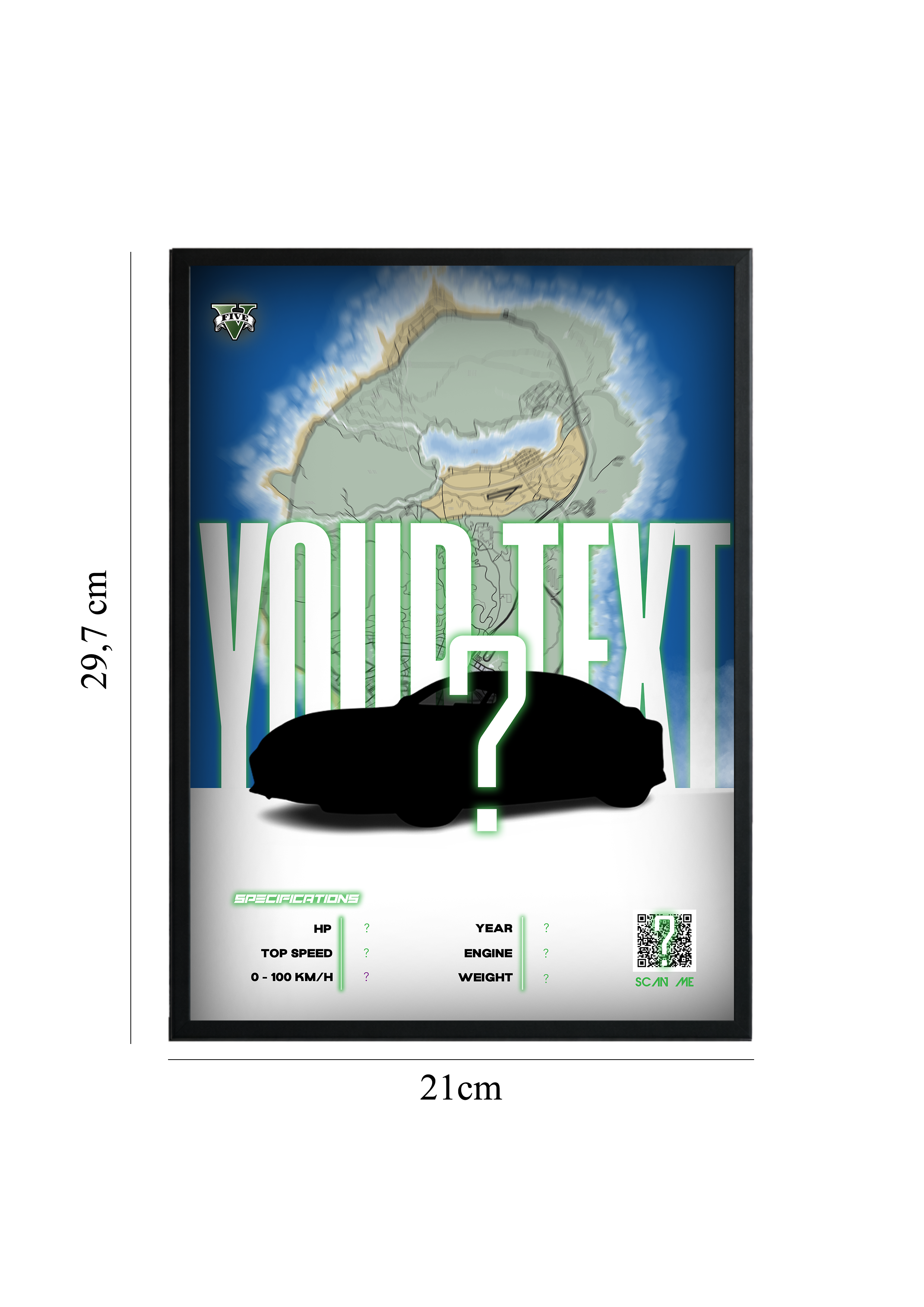 Tablou Personalizat Auto – GTA Edition (Cod QR)