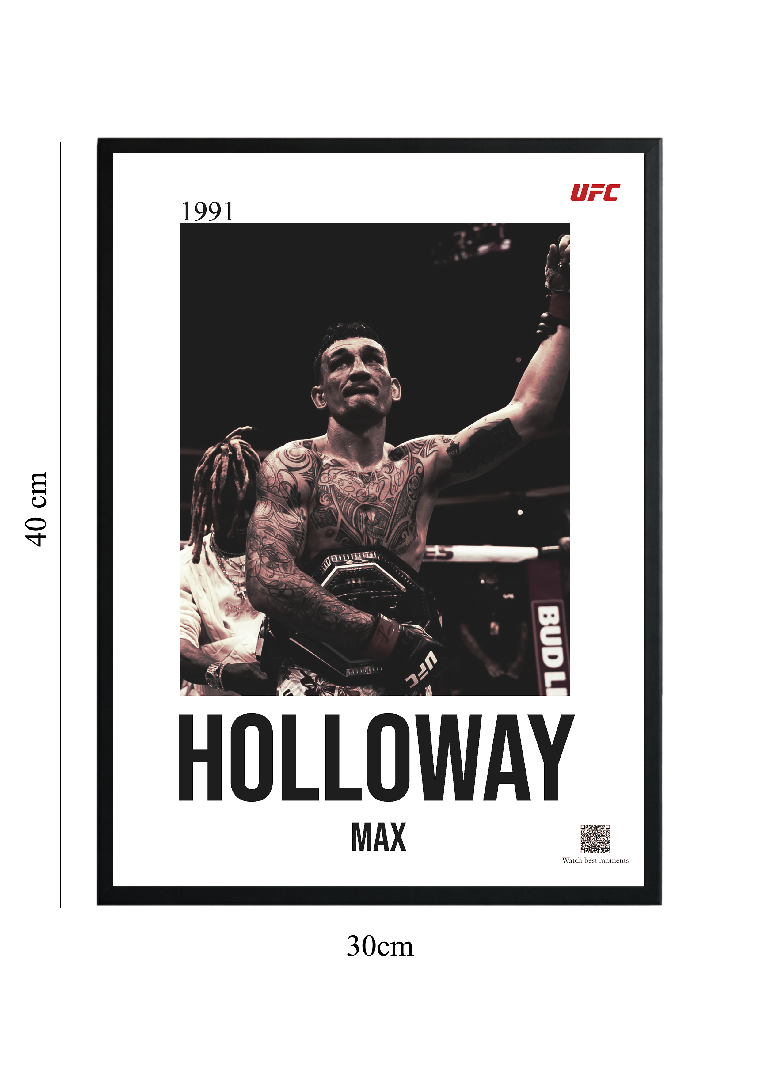 Max Holloway - Tablou cu Cod QR