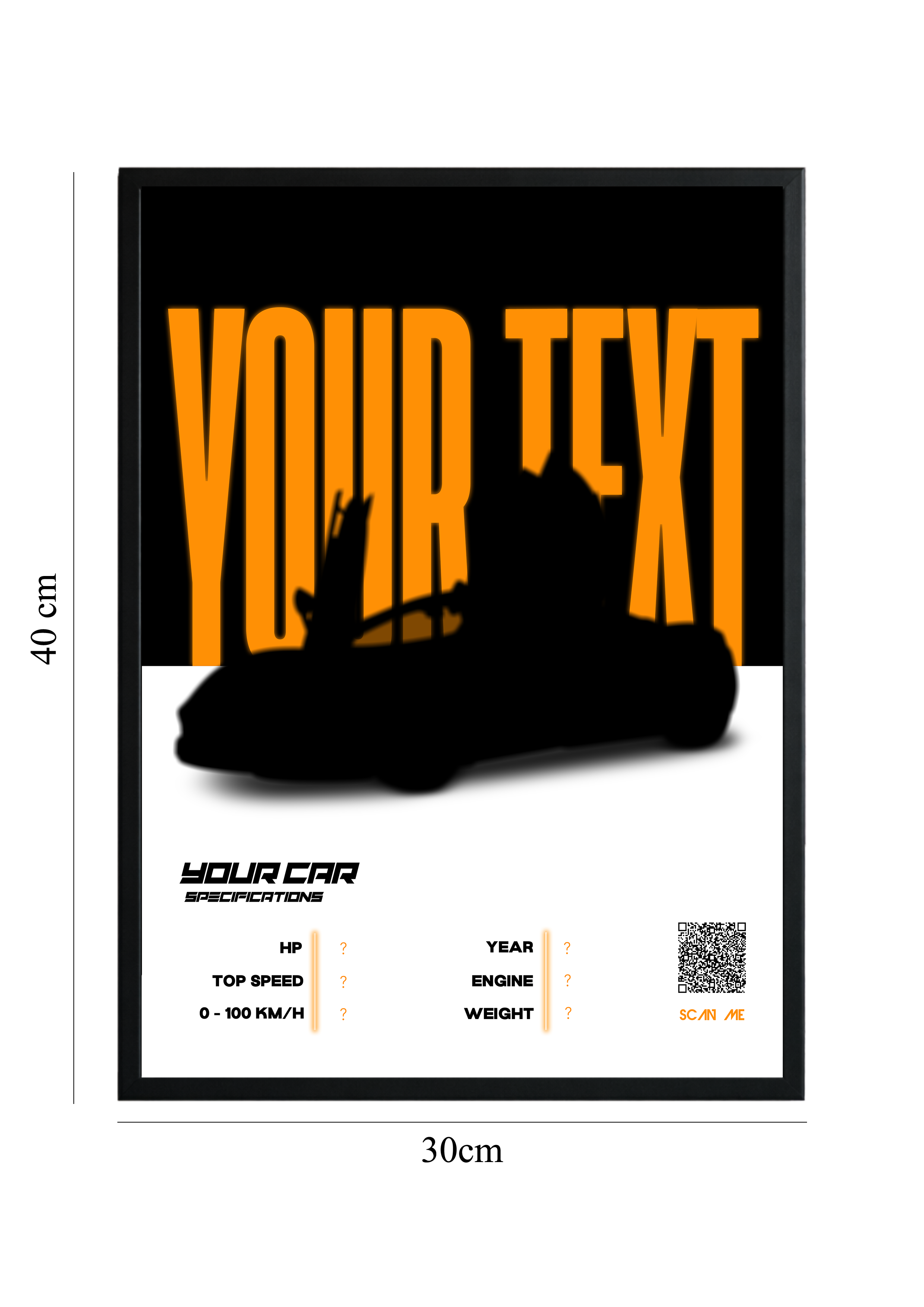 Tablou Personalizat Auto – Cod QR cu Sunetul Mașinii Tale