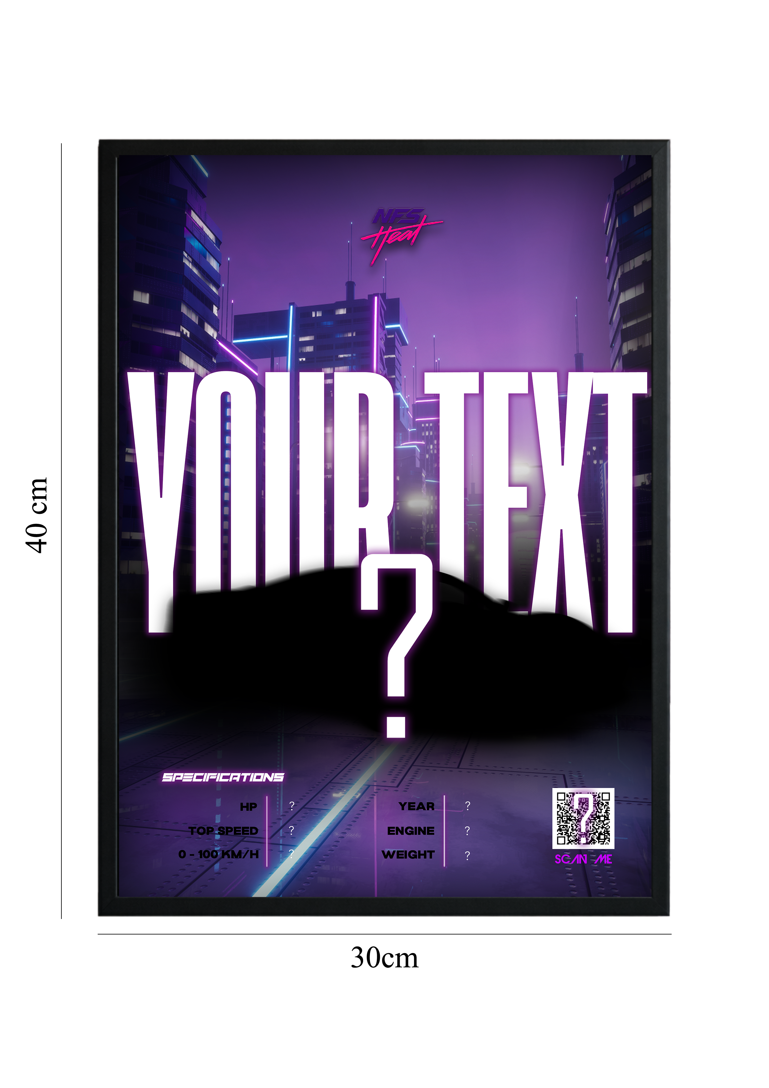 Tablou Personalizat Auto – NFS Heat Edition (Cod QR)