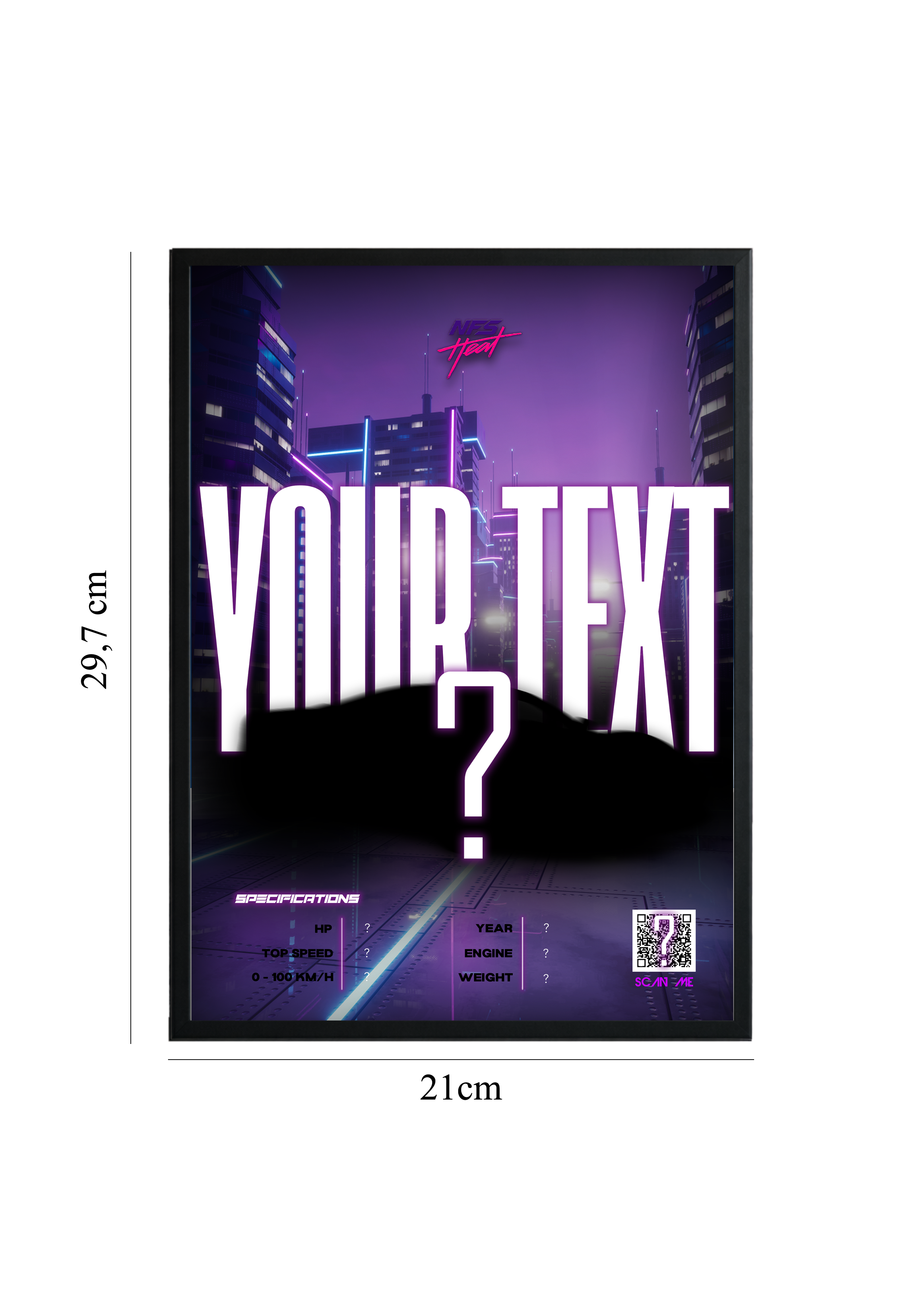 Tablou Personalizat Auto – NFS Heat Edition (Cod QR)