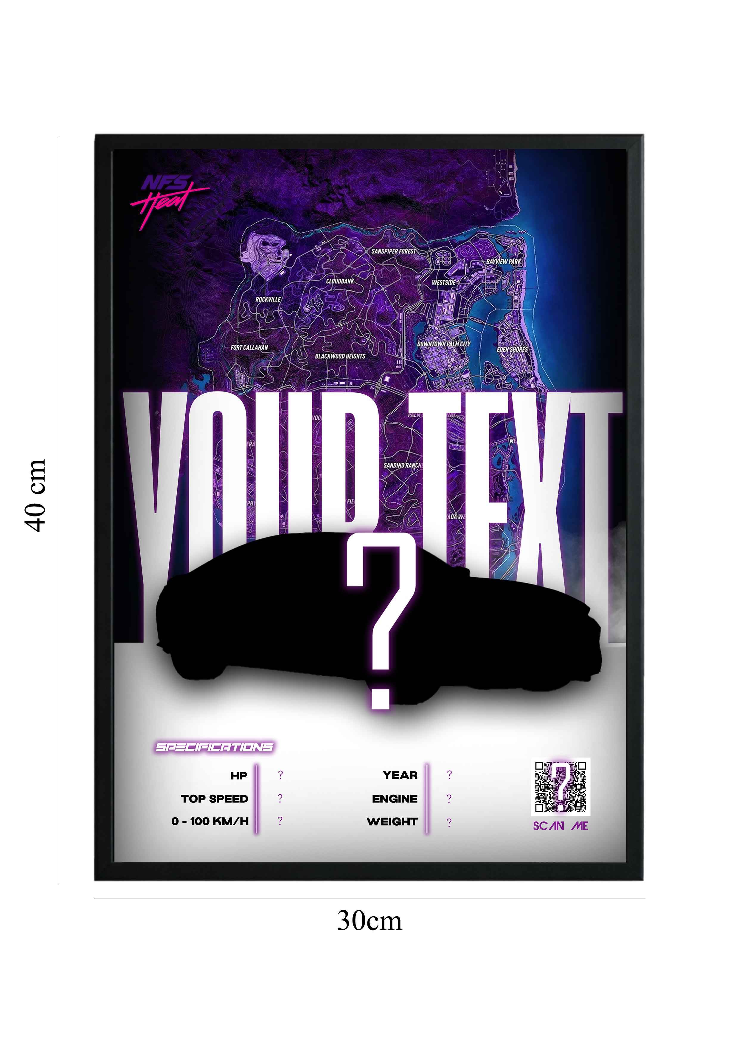 Tablou Personalizat Auto – NFS Heat Edition (Cod QR)