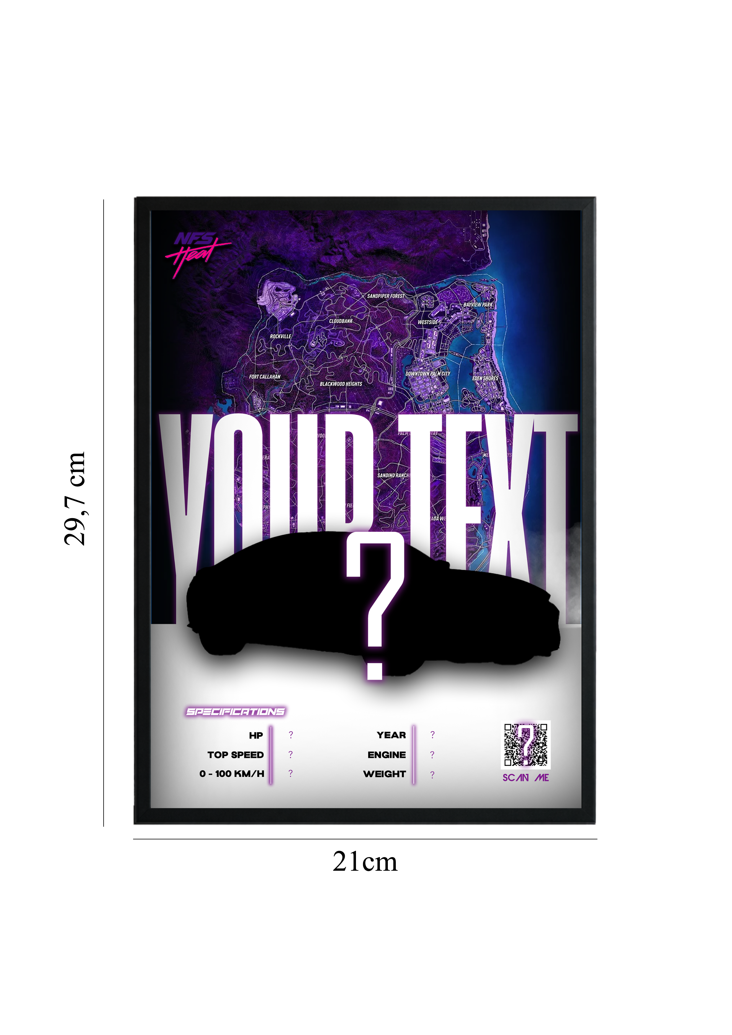 Tablou Personalizat Auto – NFS Heat Edition (Cod QR)