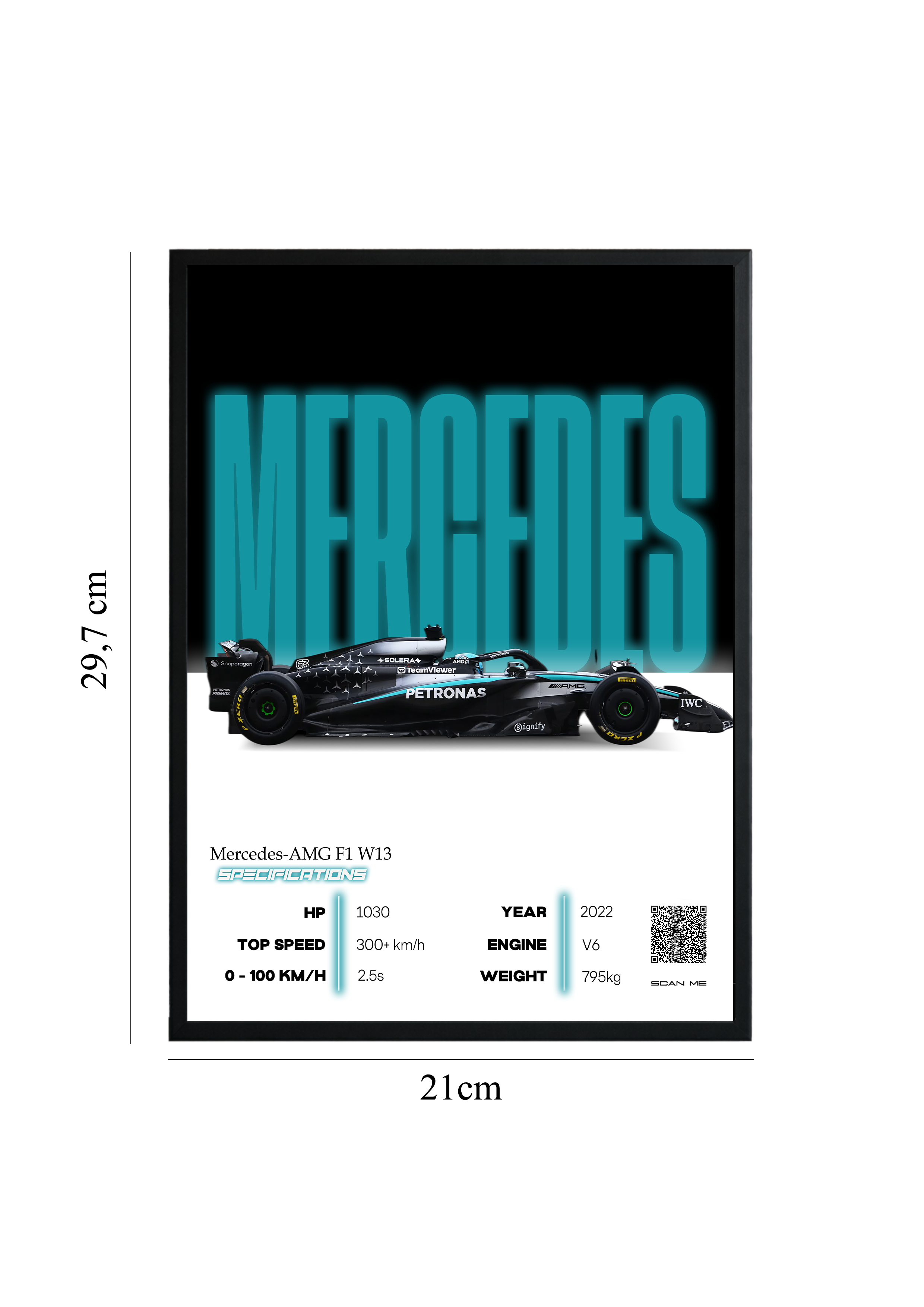 Tablou Formula 1 – Silver Performance Edition (Cod QR)